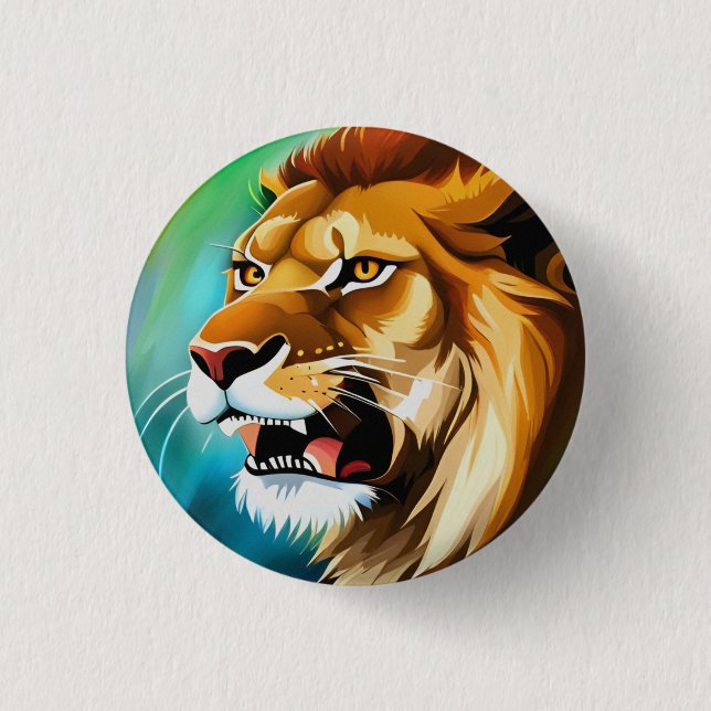 Roaring Lion Side Posed Portrait-57566 Button (Front)