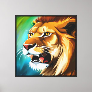 Roaring Lion Side Posed Portrait-57566 Canvas Print