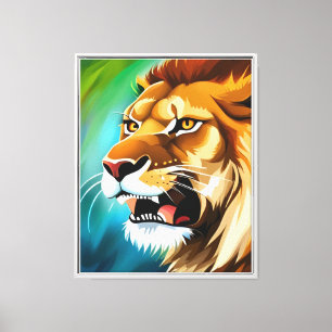Roaring Lion Side Posed Portrait-57566 Canvas Print