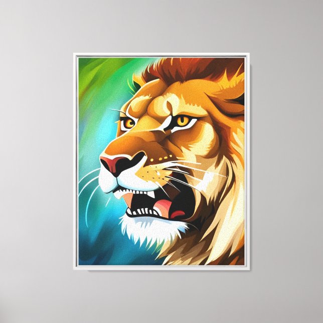 Roaring Lion Side Posed Portrait-57566 Canvas Print (Front)