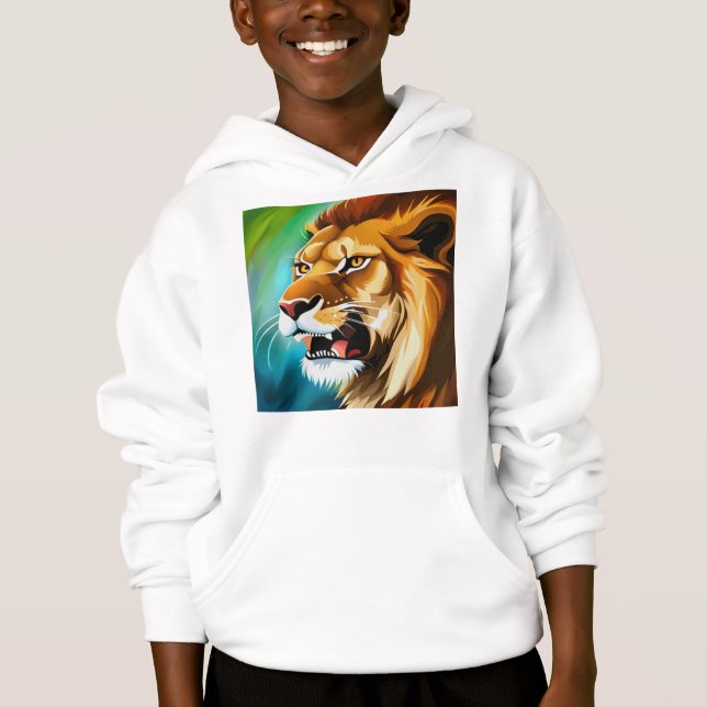 Roaring Lion Side Posed Portrait-57566 Hoodie (Front)