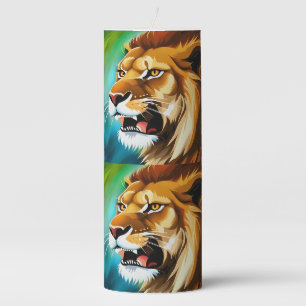 Roaring Lion Side Posed Portrait-57566 Pillar Candle