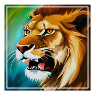 Roaring Lion Side Posed Portrait-57566 Poster