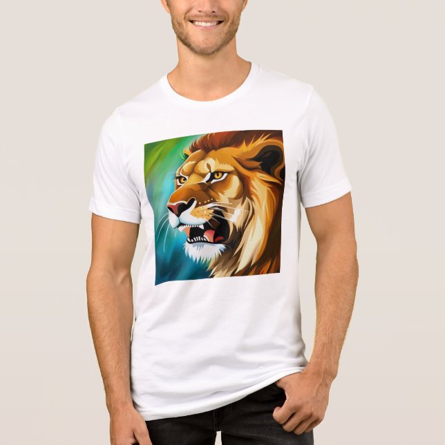 Roaring Lion Side Posed Portrait-57566 Tri-Blend Shirt (Front)