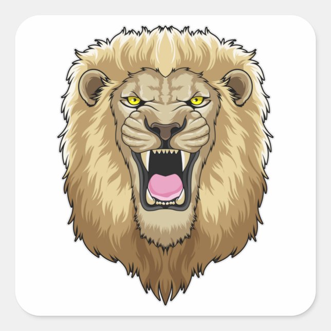 Roaring Lion Square Sticker (Front)