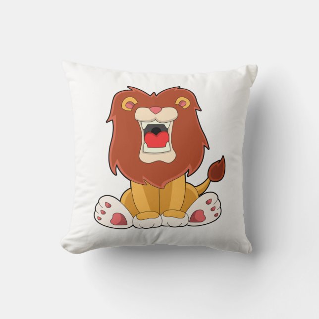 Roaring lion throw pillow (Front)