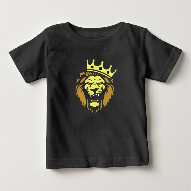 Roaring lion with crown baby T-Shirt (Front)