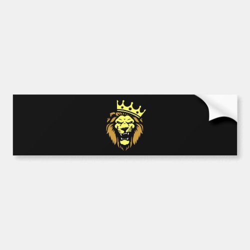 Roaring lion with crown bumper sticker