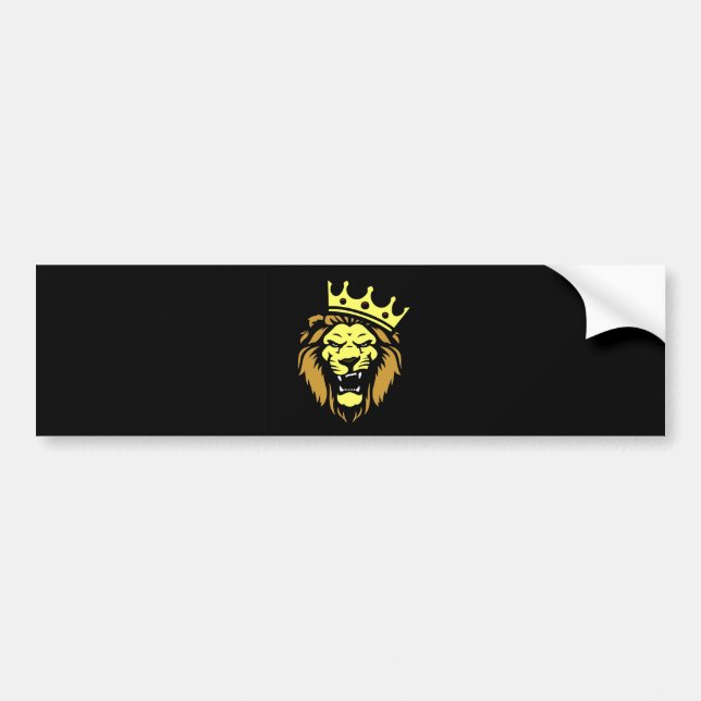 Roaring lion with crown bumper sticker (Front)