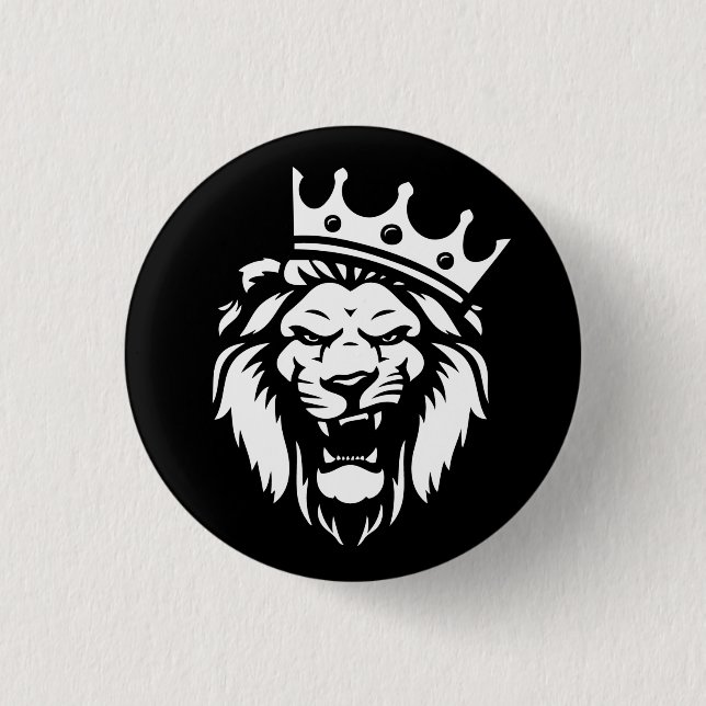 Roaring lion with crown button (Front)