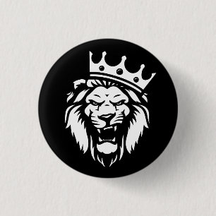 Roaring lion with crown button