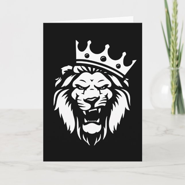 Roaring lion with crown card (Front)