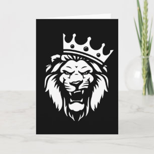 Roaring lion with crown card