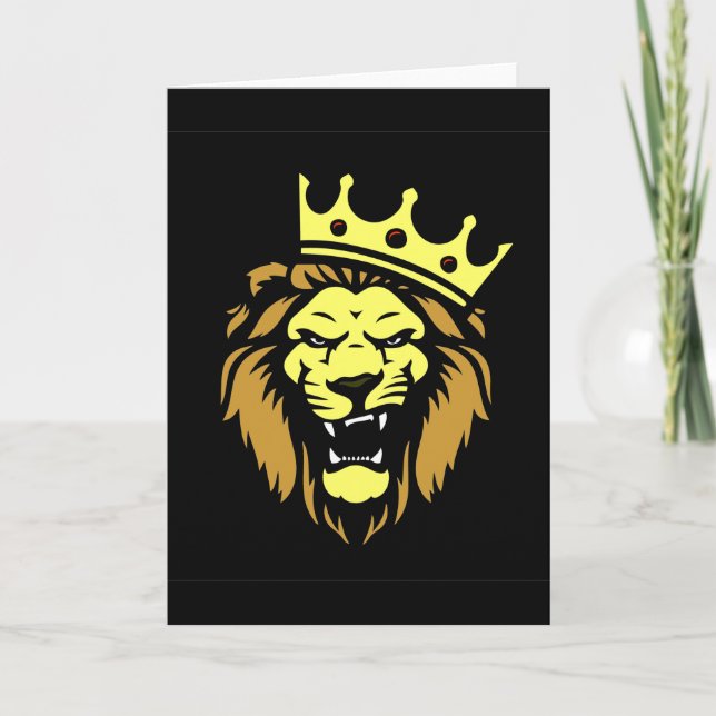 Roaring lion with crown card (Front)