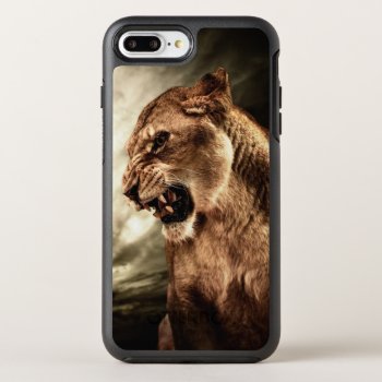 Roaring Lioness Against Stormy Sky Otterbox Symmetry Iphone 8 Plus/7 Plus Case by wildlifecollection at Zazzle