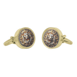Roaring Lions Gold Cufflinks