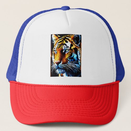 Roaring Majesty The Tiger Crown Trucker Hat