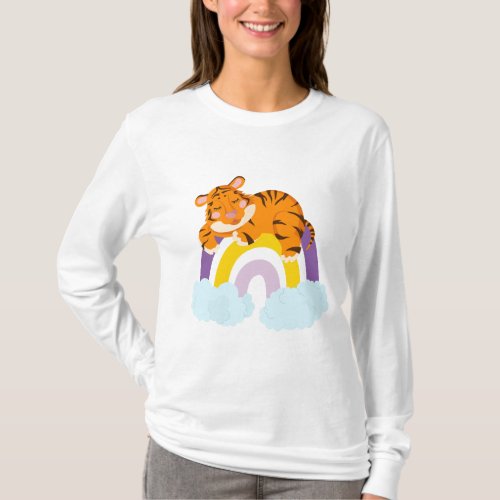 Roaring Majesty Tiger Face Design T_Shirt