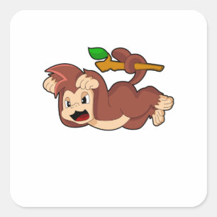 Roaring Monkey Square Sticker