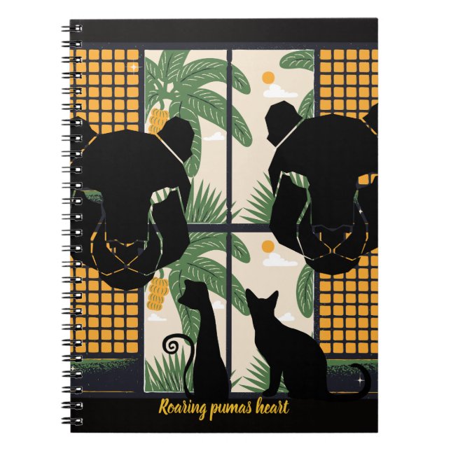 Roaring Pumas Hearts  Notebook (Front)