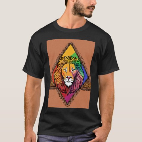 Roaring Rhythms Geometric Lion Band Logo T_Shirts