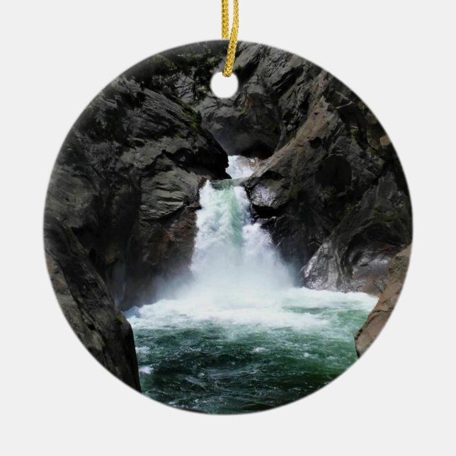 Roaring River Falls, King's Canyon, CA Ceramic Ornament (Front)
