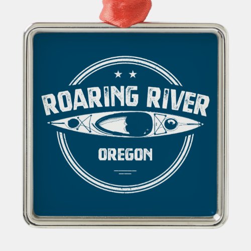 Roaring River Oregon Kayak Metal Ornament