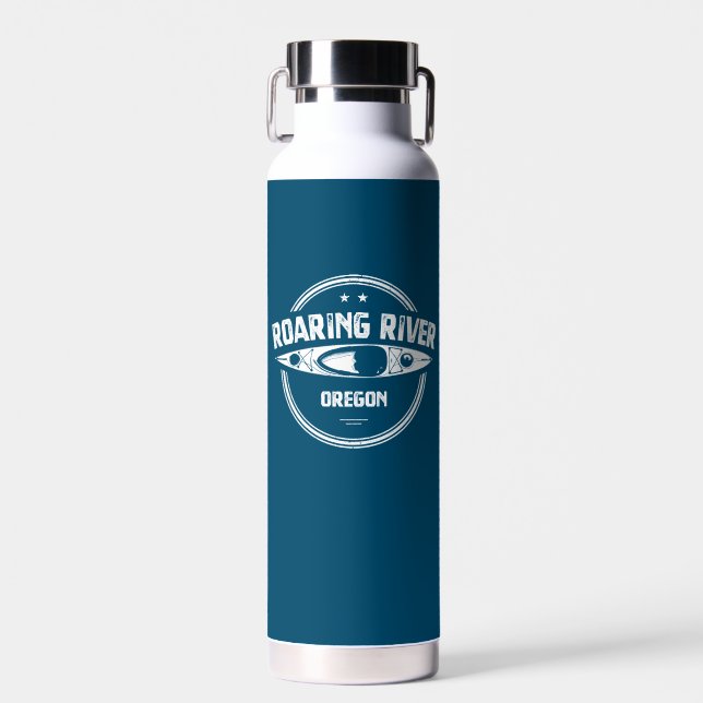 Roaring River Oregon Kayak Water Bottle (Front)