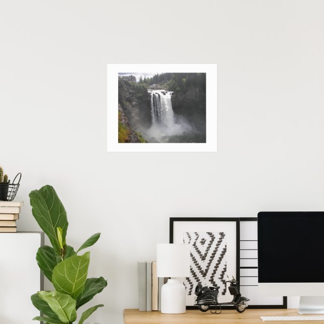 Roaring Snoqualmie Falls Landscape Poster (Home Office)