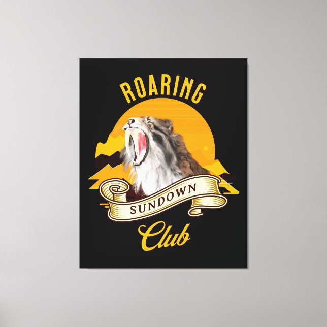 Roaring Sundown Club Sabertooth Tiger Canvas Print (Front)