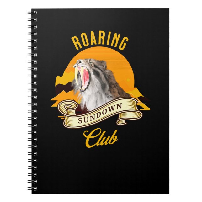 Roaring Sundown Club Sabertooth Tiger Notebook (Front)