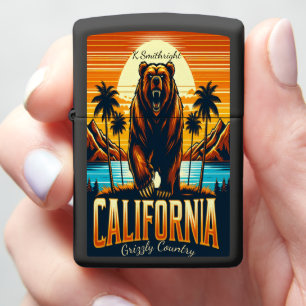 Roaring Sunset Grizzly California Design Zippo Lighter