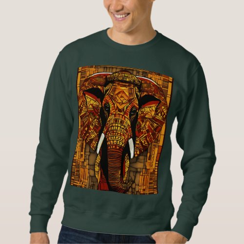 Roaring Symmetry Geometric Elephant Designs Tsh Sweatshirt