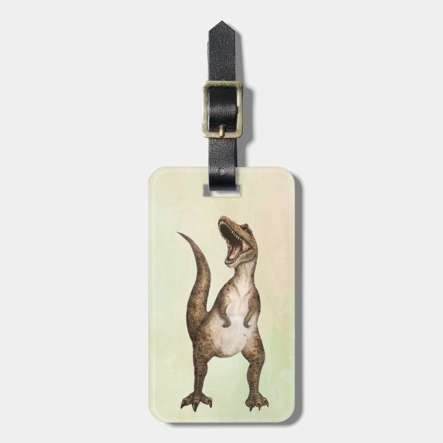 Roaring T-Rex Customizable Luggage Tag (Front Vertical)