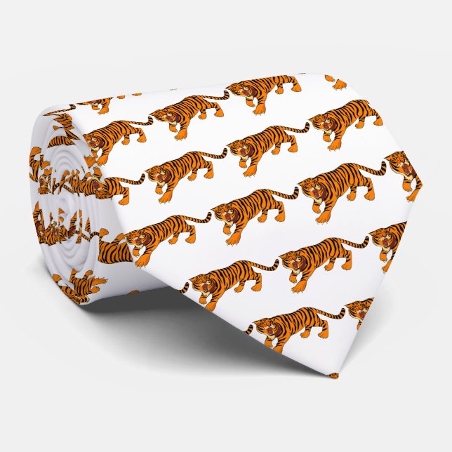 Roaring Tiger: A Retro Revolution in Neckwear! Neck Tie (Rolled)