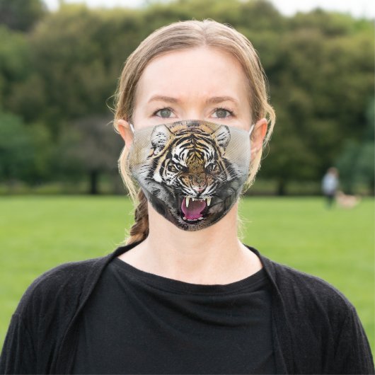 Roaring Tiger Adult Cloth Face Mask (Outside)