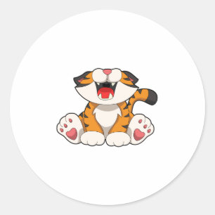 Roaring tiger classic round sticker