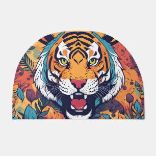 Roaring tiger doormat