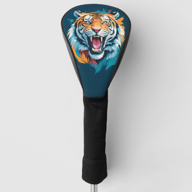 Roaring Tiger Face Golf Head Cover (Front)