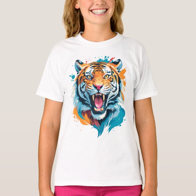 Roaring Tiger Face T-Shirt (Front)