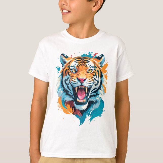 Roaring Tiger Face T-Shirt (Front)