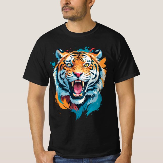 Roaring Tiger Face T-Shirt (Front)