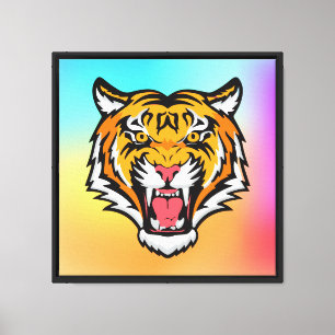 Roaring Tiger Head-25818 Canvas Print