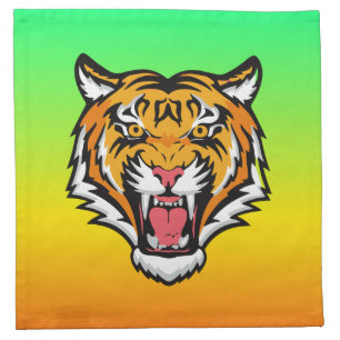 Roaring Tiger Head-25818 Cloth Napkin