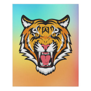 Roaring Tiger Head-25818 Faux Canvas Print