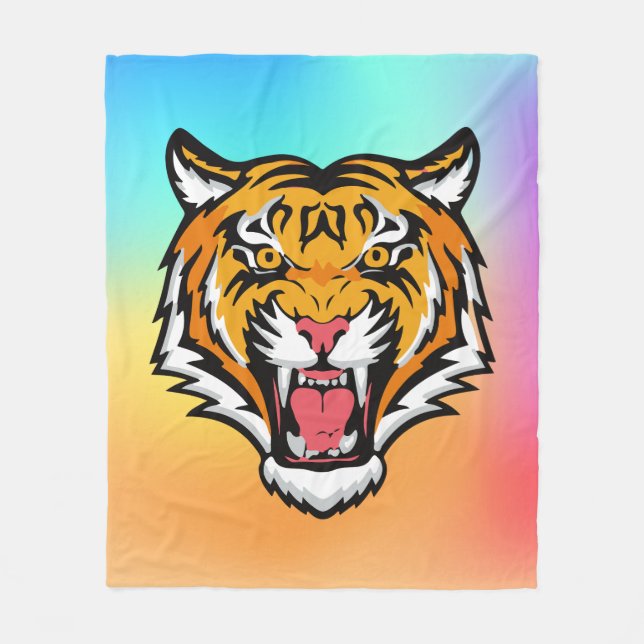 Roaring Tiger Head-25818 Fleece Blanket (Front)