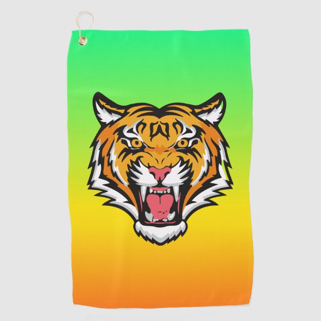 Roaring Tiger Head-25818 Golf Towel (Front)