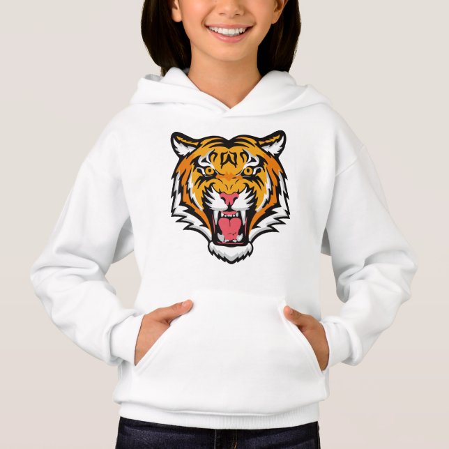 Roaring Tiger Head-25818 Hoodie (Front)