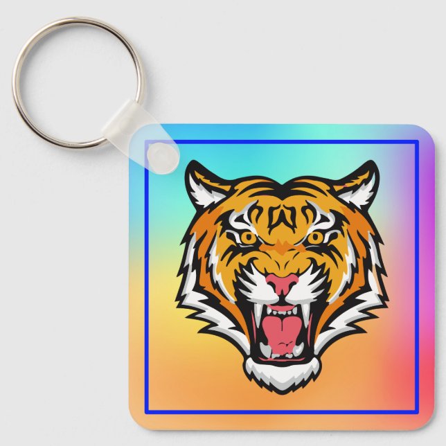 Roaring Tiger Head-25818 Keychain (Front)