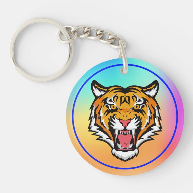 Roaring Tiger Head-25818 Keychain (Front)